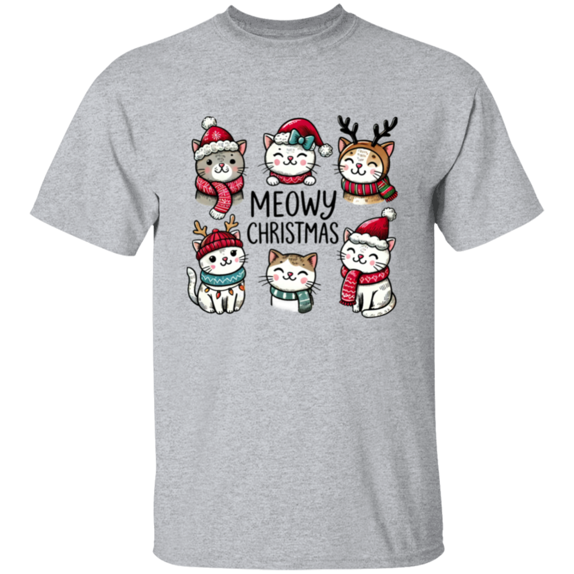 Meowy Christmas Cat T-Shirt & Sweatshirt – Purr-fect Holiday Gift