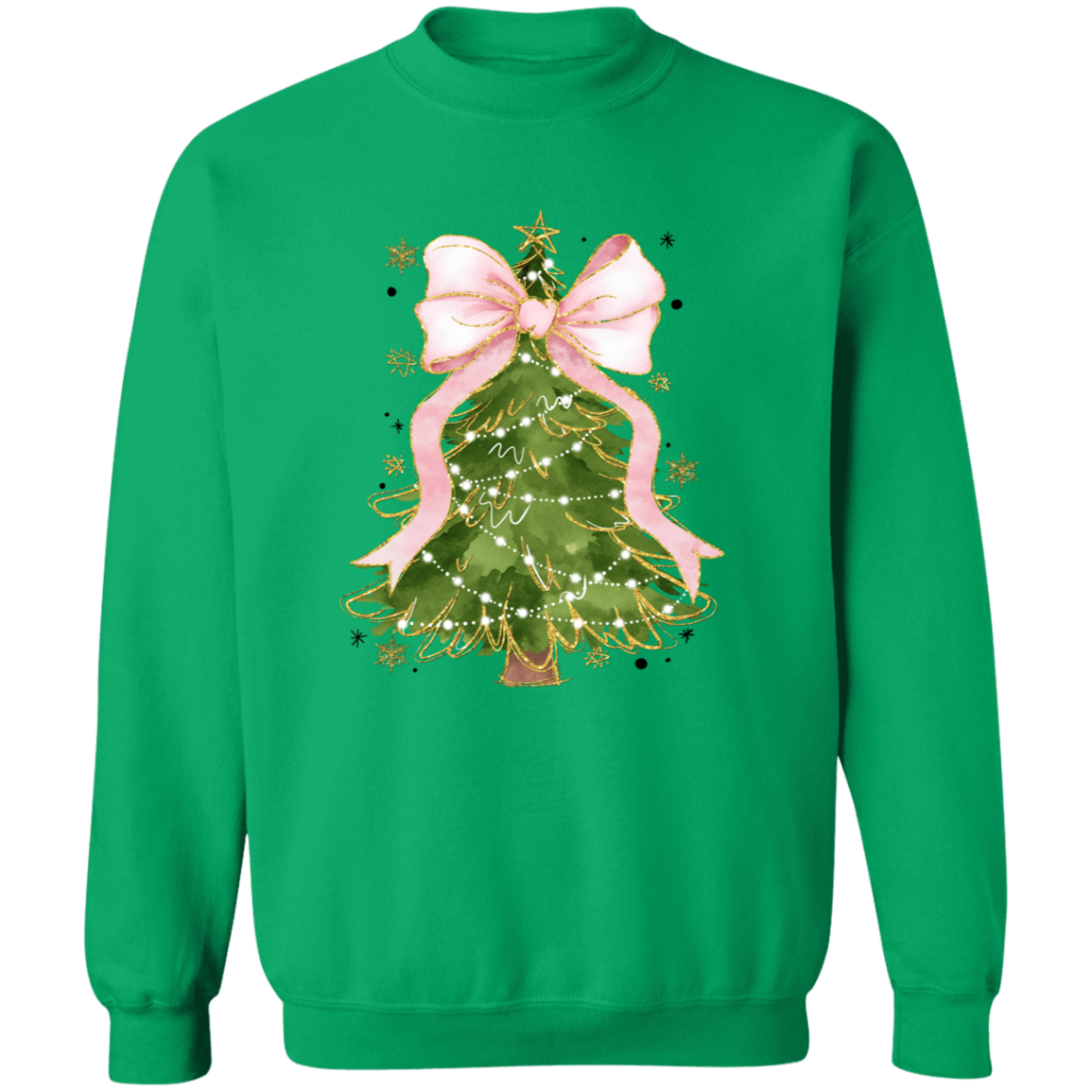 Christmas Tree Bow Shirt - Festive Coquette Christmas Sweatshirt for Women