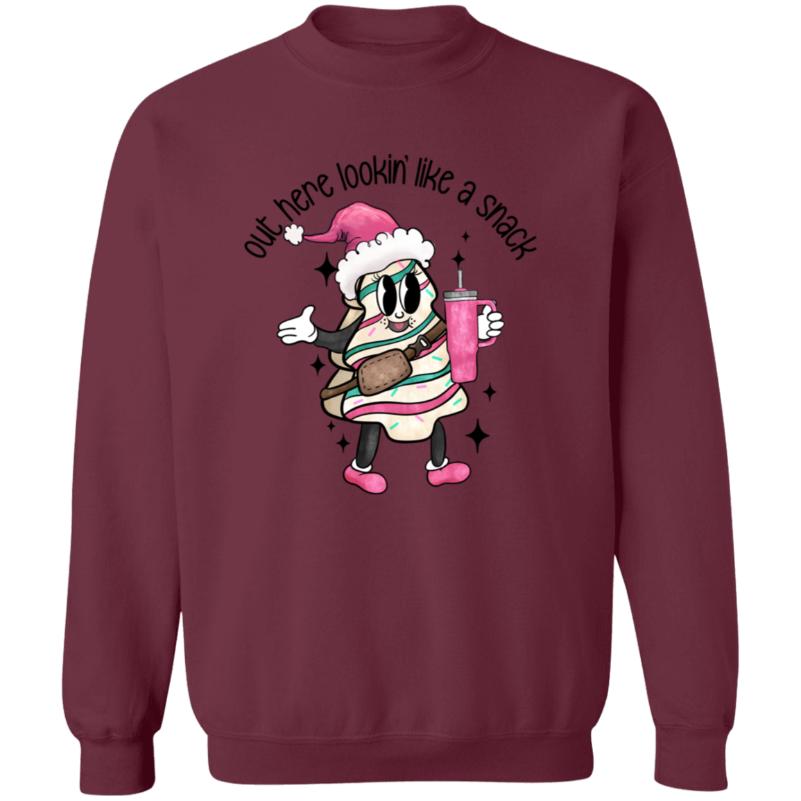 Out Here Lookin' Like A Snack Sweatshirt - Boojee Christmas Tree Cake Sweater