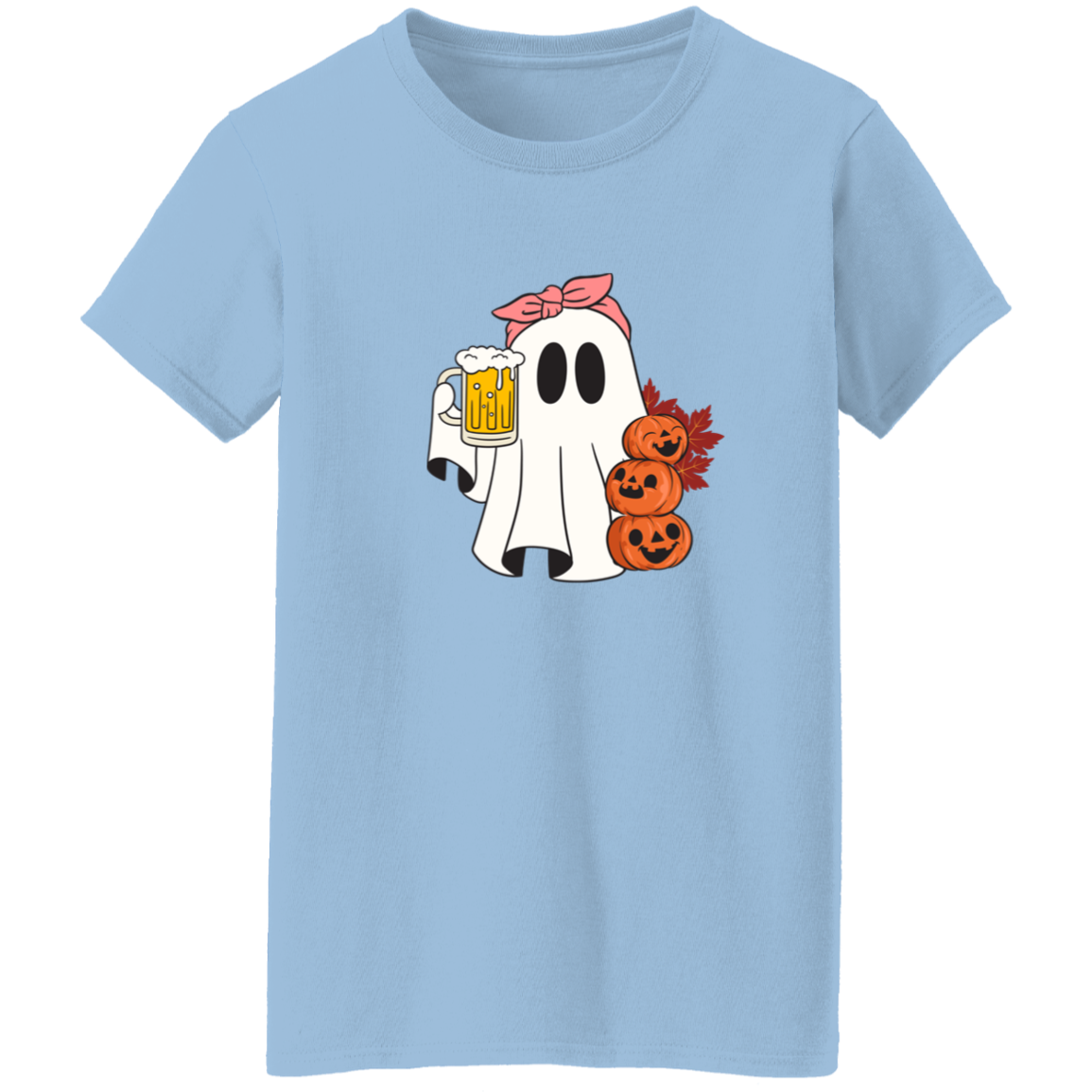 Spooky Beer Ghost Ladies T-Shirt | Cute Halloween Ghost