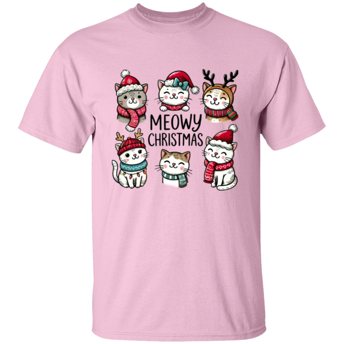 Meowy Christmas Cat T-Shirt & Sweatshirt – Purr-fect Holiday Gift