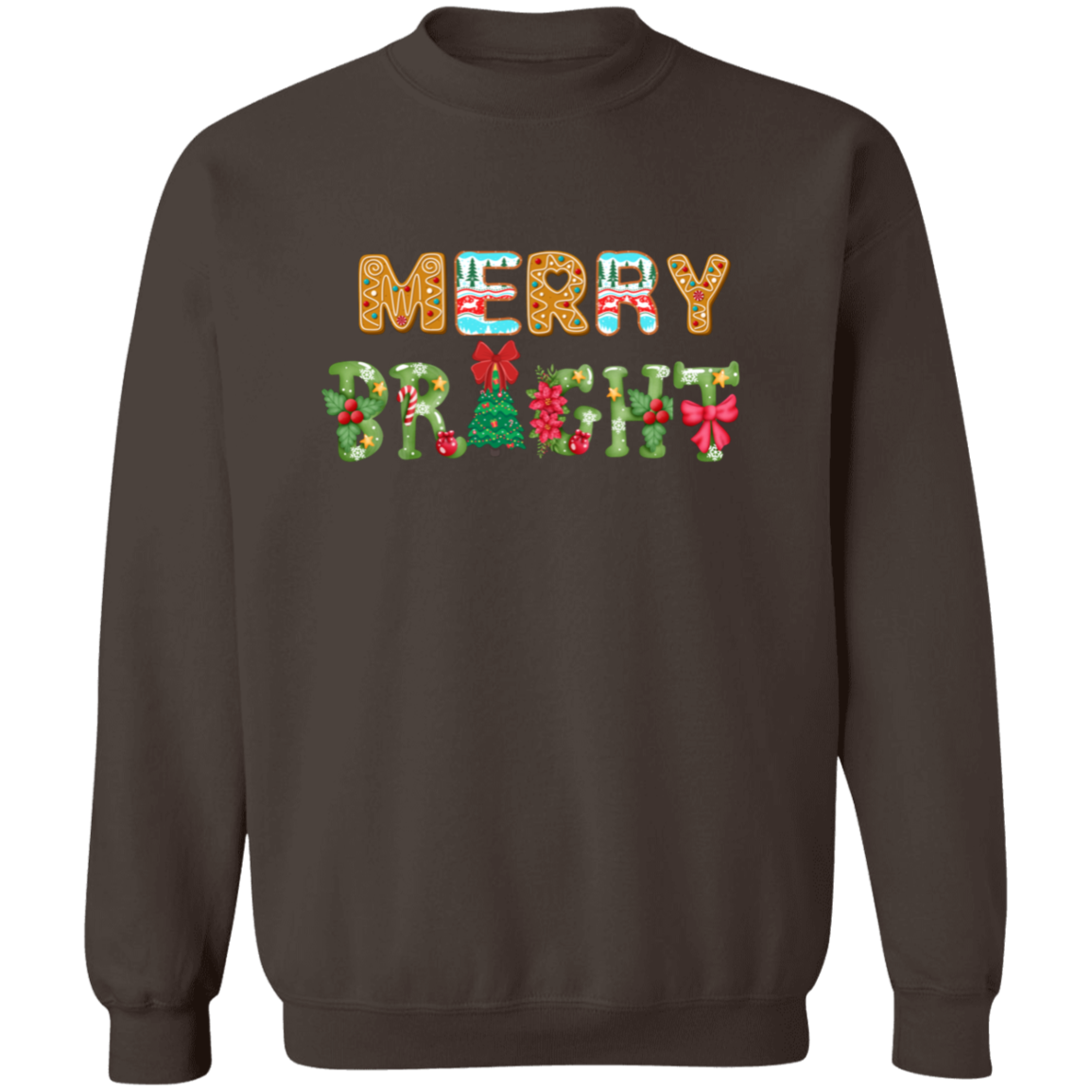 Merry Bright | Christmas Crewneck Pullover Sweatshirt