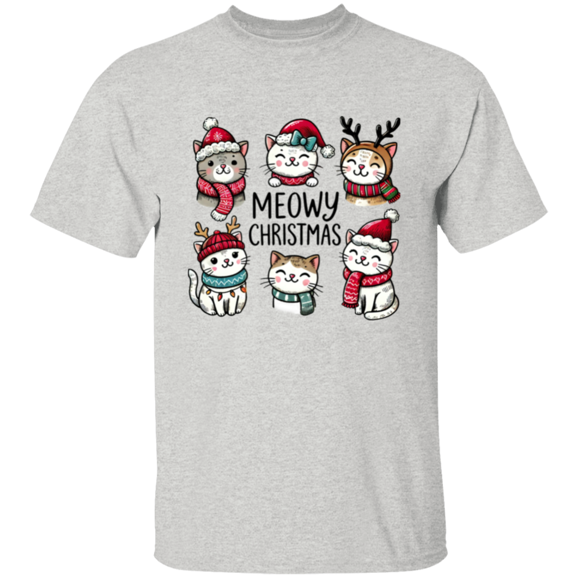 Meowy Christmas Cat T-Shirt & Sweatshirt – Purr-fect Holiday Gift