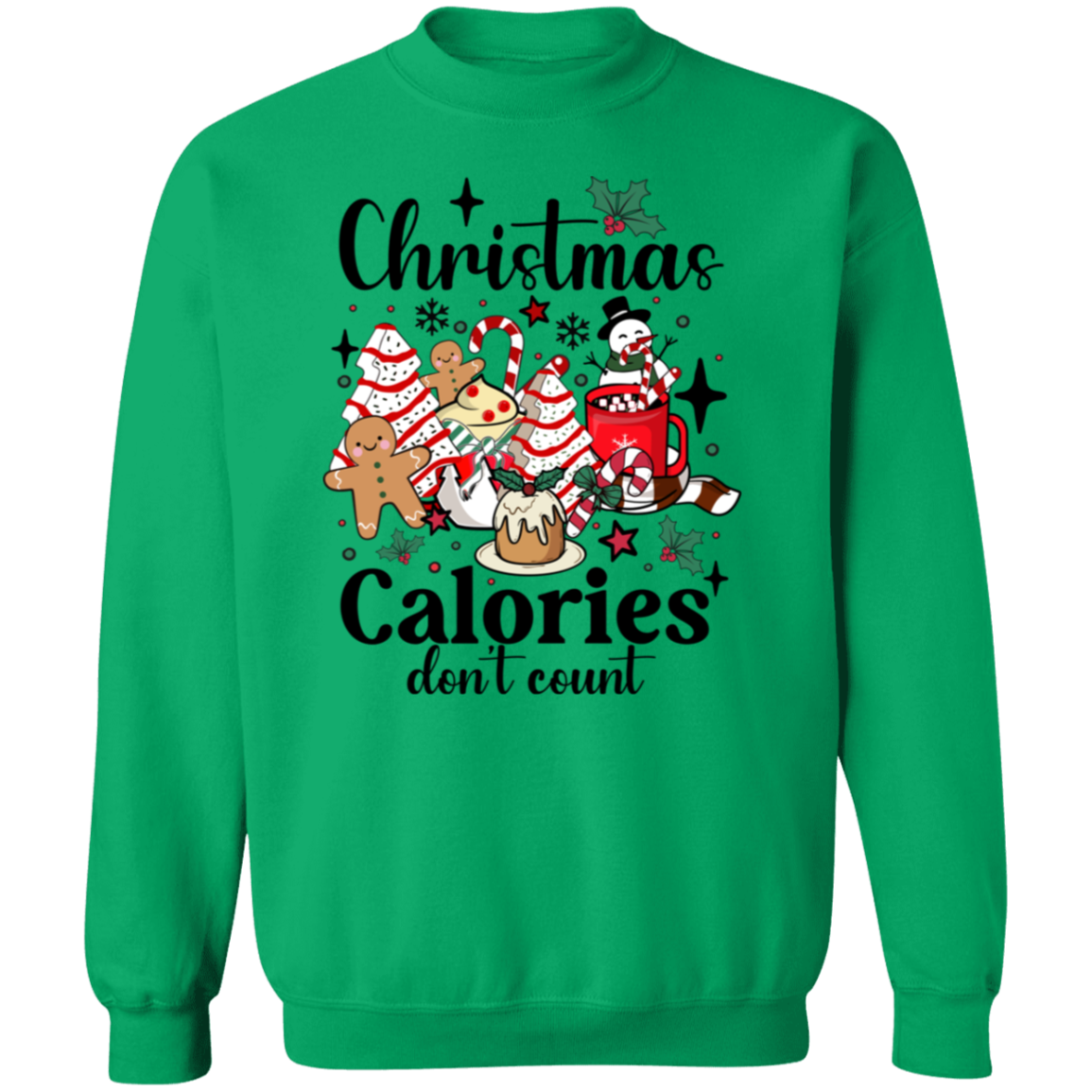 "Christmas Calories Don’t Count" Funny Retro T-Shirt & Sweatshirt – Holiday Coffee Lovers Apparel