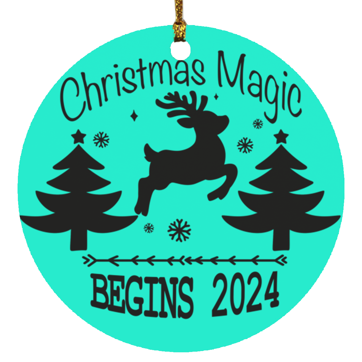 Christmas Magic Begins Circle Ornament
