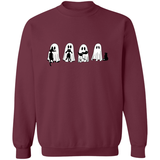 Halloween Ghosts & Cats G180 Crewneck Pullover Sweatshirt