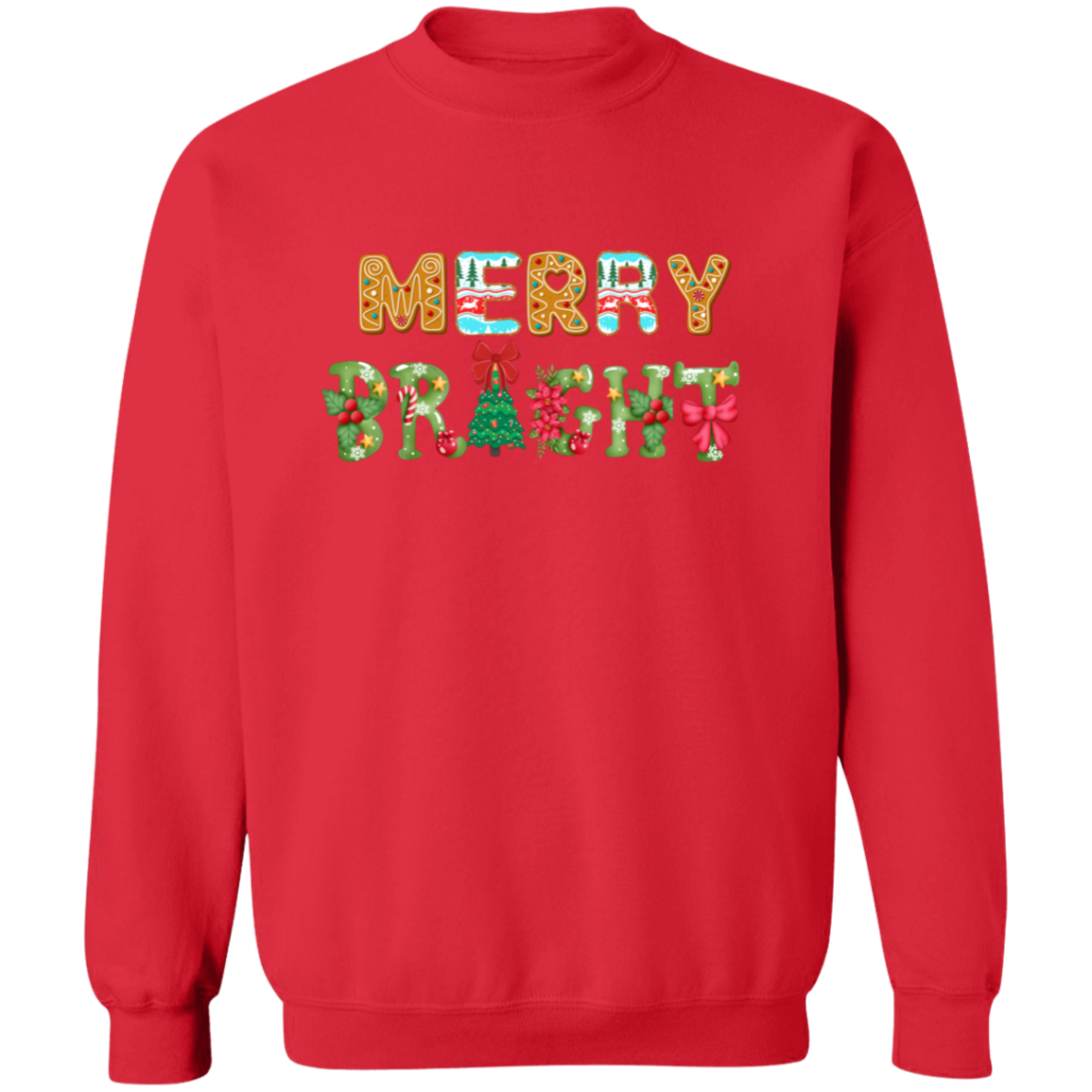 Merry Bright | Christmas Crewneck Pullover Sweatshirt