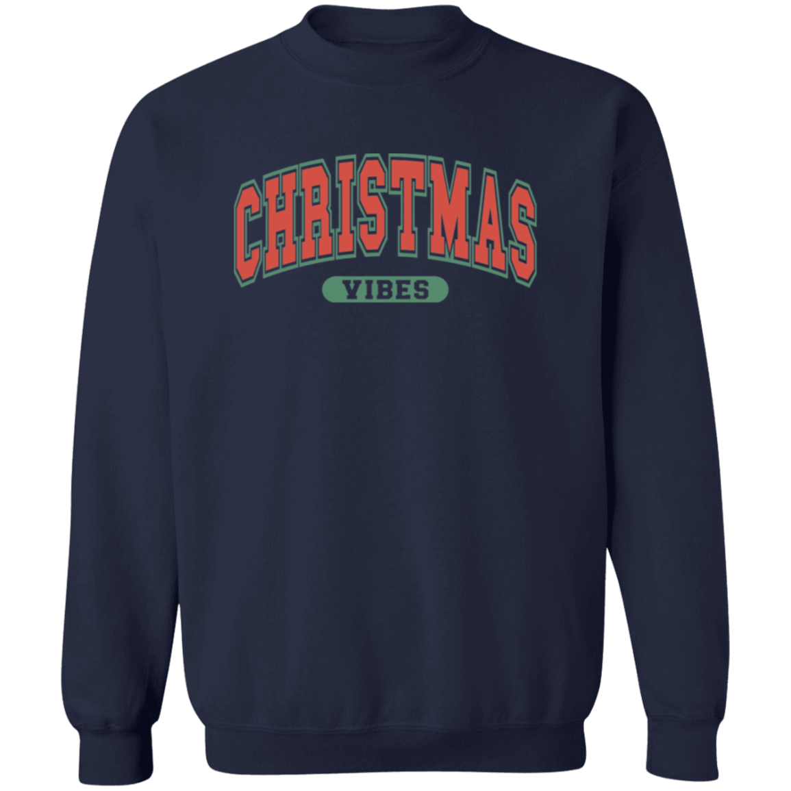 Retro Christmas Vibes Sweatshirt - Women's Cute Holiday Sweater