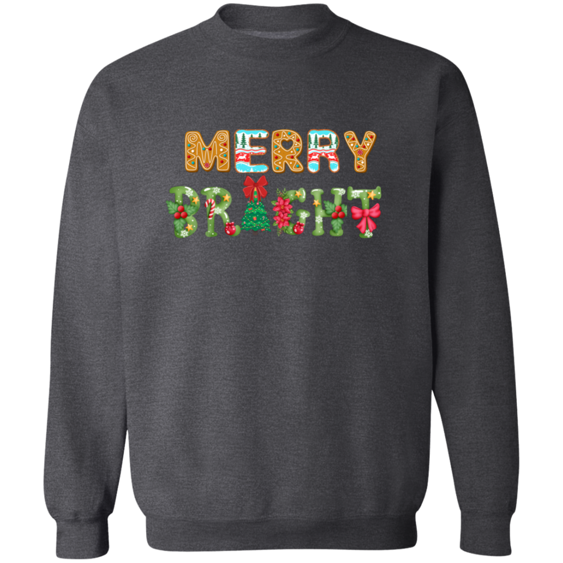 Merry Bright | Christmas Crewneck Pullover Sweatshirt