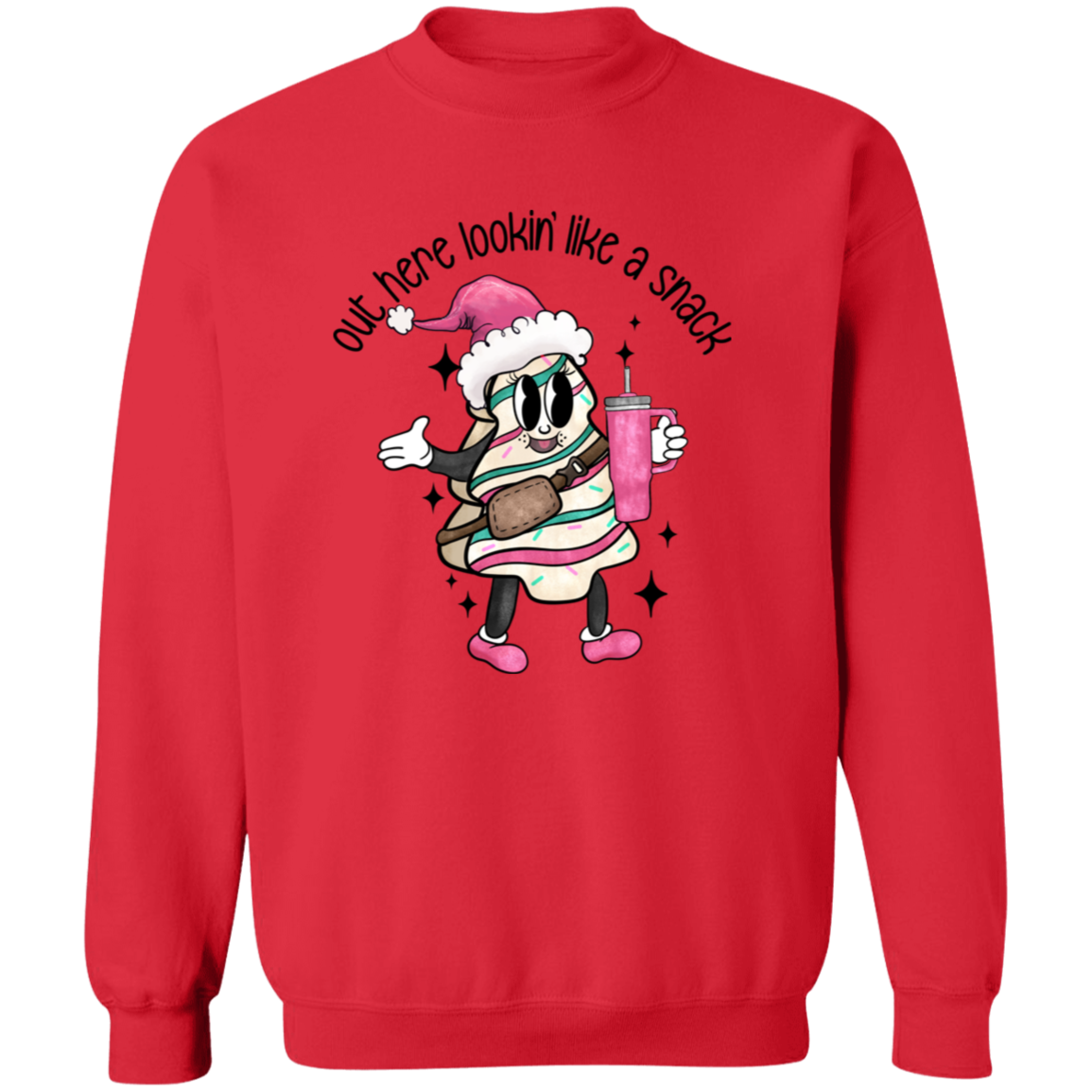 Out Here Lookin' Like A Snack Sweatshirt - Boojee Christmas Tree Cake Sweater