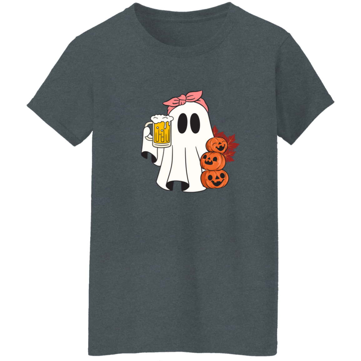 Spooky Beer Ghost Ladies T-Shirt | Cute Halloween Ghost