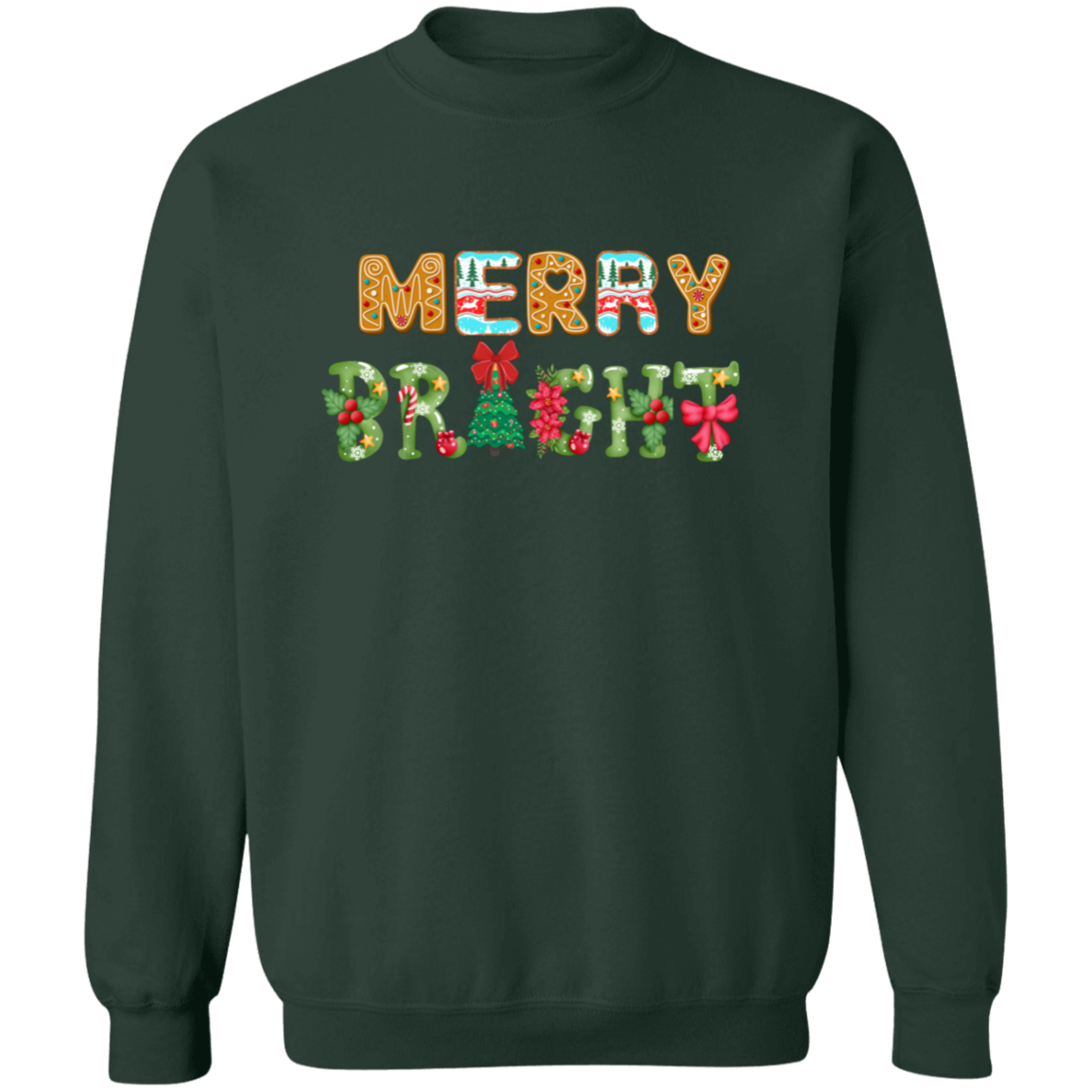 Merry Bright | Christmas Crewneck Pullover Sweatshirt