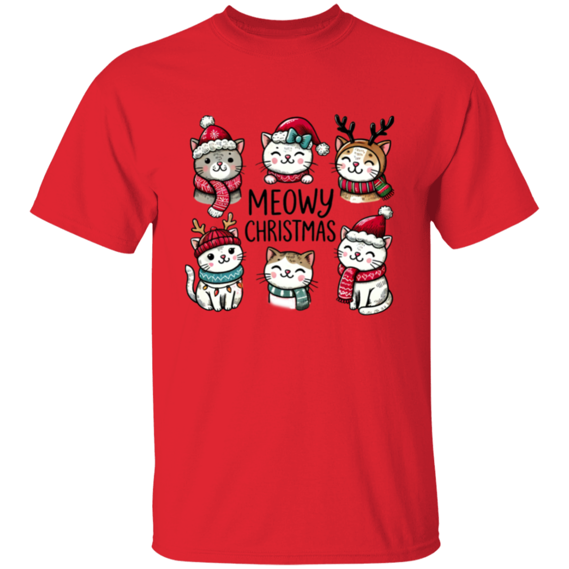 Meowy Christmas Cat T-Shirt & Sweatshirt – Purr-fect Holiday Gift