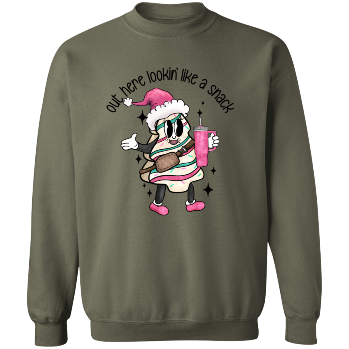 Out Here Lookin' Like A Snack Sweatshirt - Boojee Christmas Tree Cake Sweater