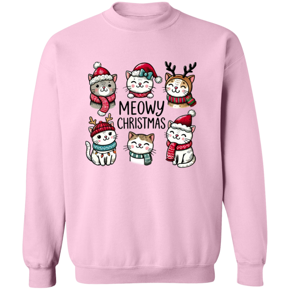 Meowy Christmas Cat T-Shirt & Sweatshirt – Purr-fect Holiday Gift