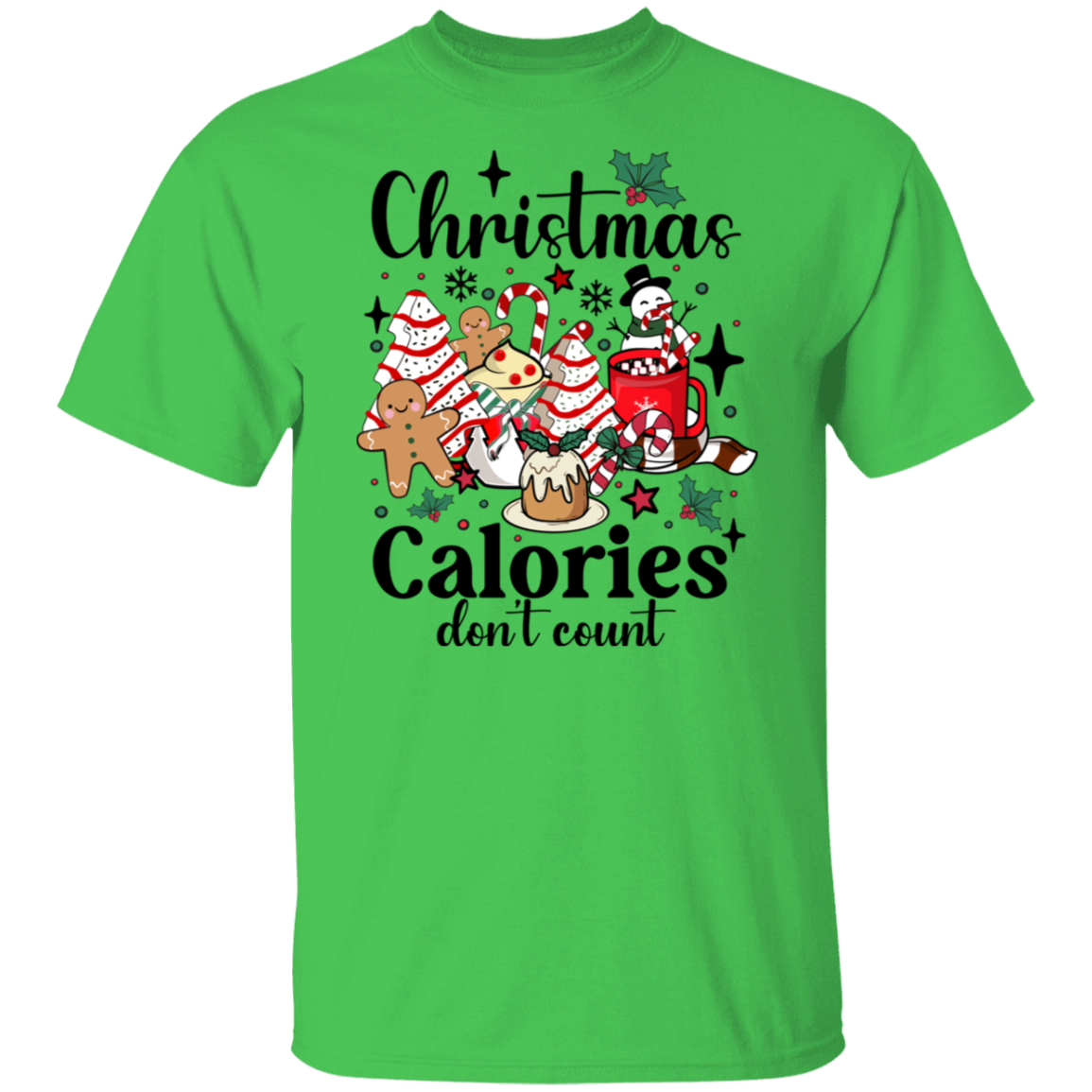 "Christmas Calories Don’t Count" Funny Retro T-Shirt & Sweatshirt – Holiday Coffee Lovers Apparel
