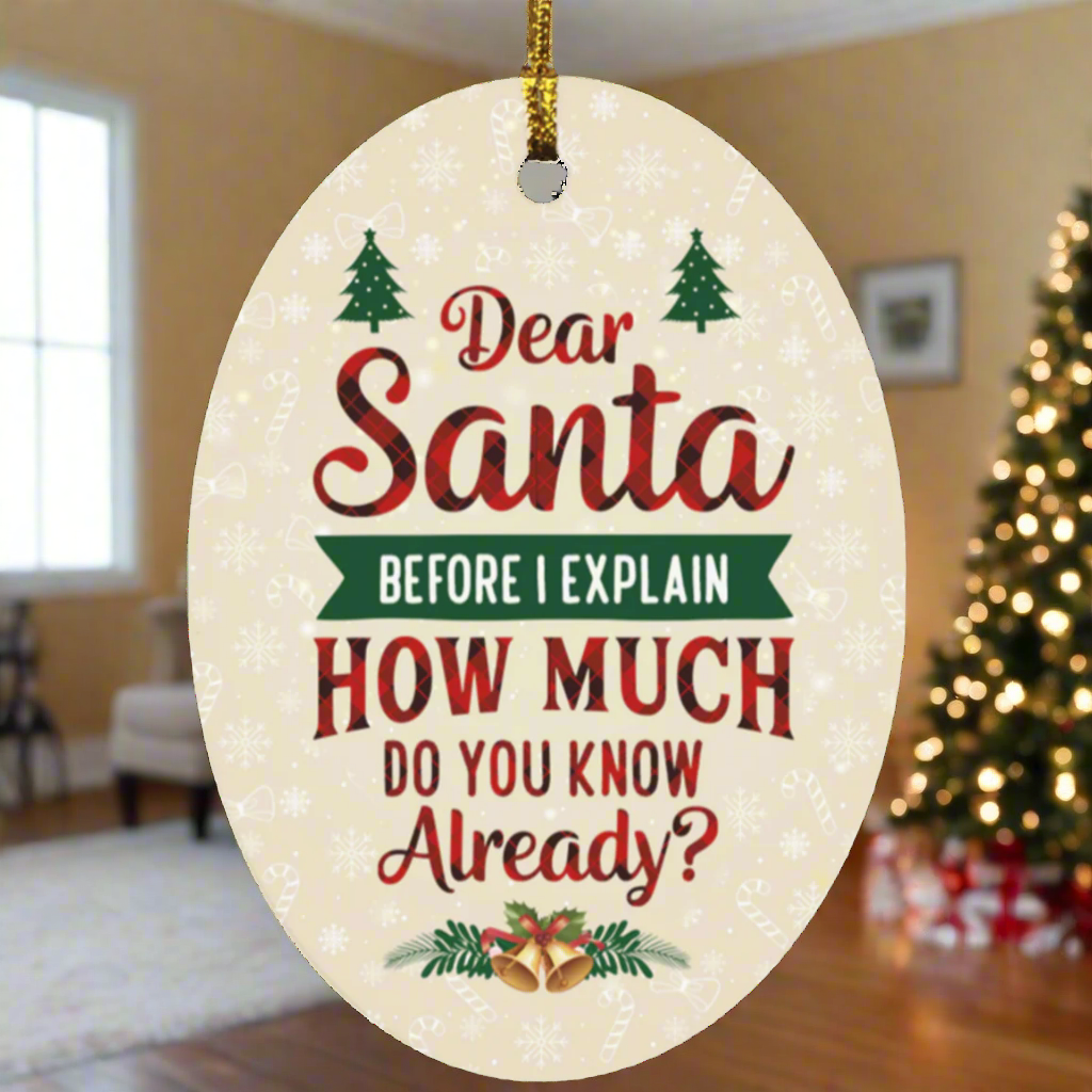 Santa, How Much Do You Know? Oval Ornament