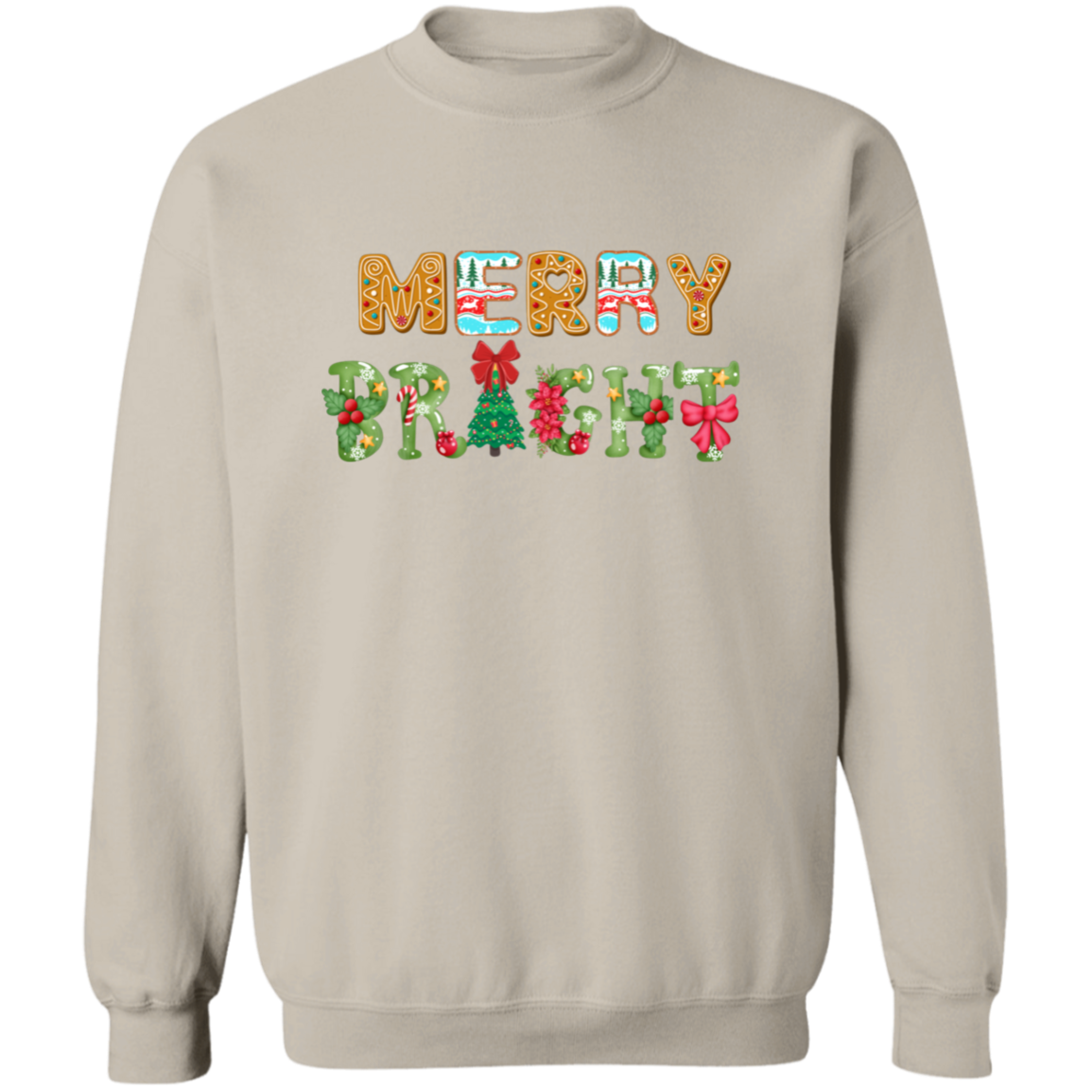 Merry Bright | Christmas Crewneck Pullover Sweatshirt