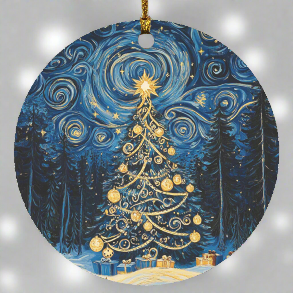 Christmas 2024 Ornament - Round Ceramic Holiday Keepsake