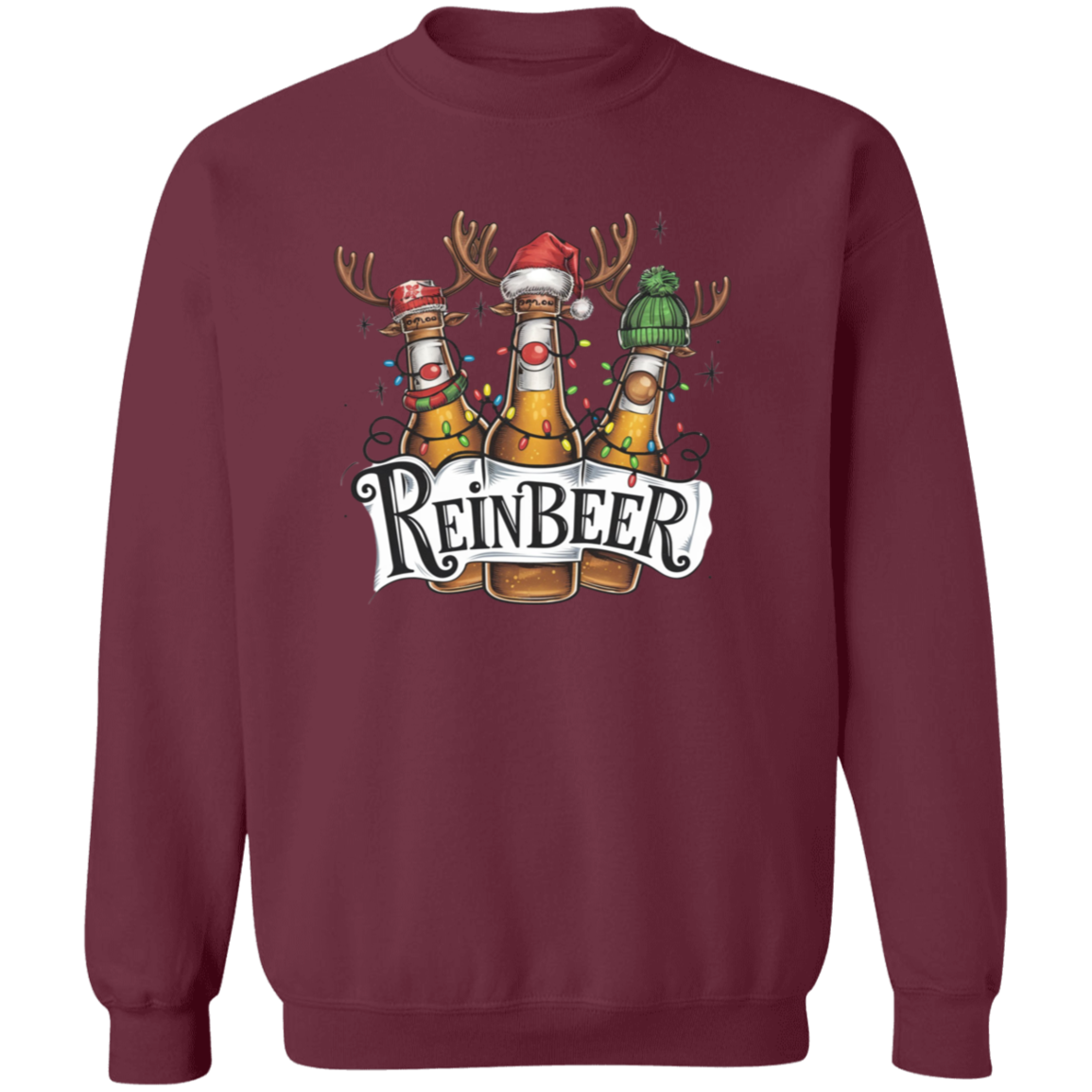 Christmas Reinbeer T-Shirt & Sweatshirt - Funny Holiday Apparel for Beer Lovers
