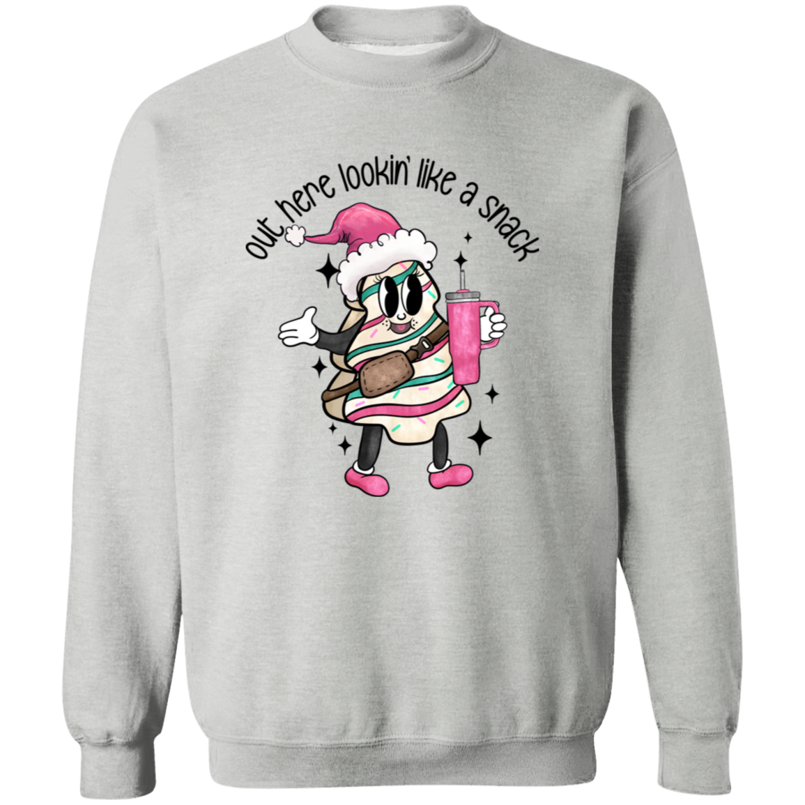 Out Here Lookin' Like A Snack Sweatshirt - Boojee Christmas Tree Cake Sweater