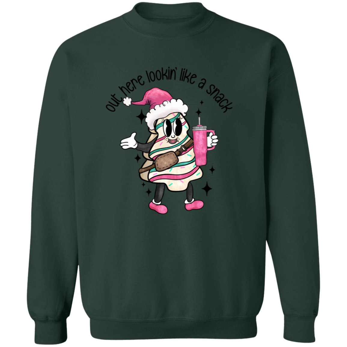 Out Here Lookin' Like A Snack Sweatshirt - Boojee Christmas Tree Cake Sweater