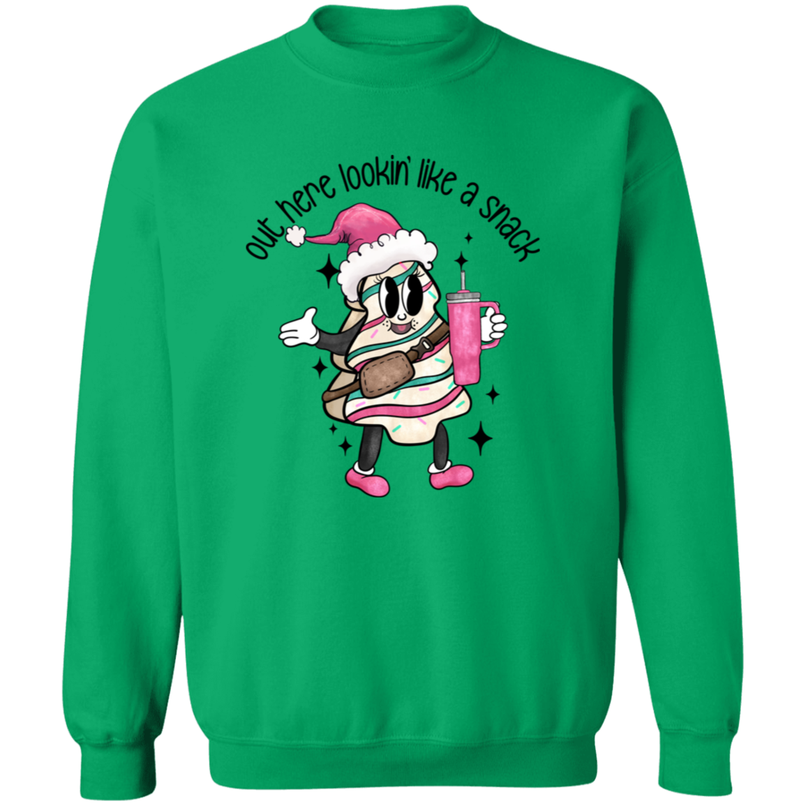 Out Here Lookin' Like A Snack Sweatshirt - Boojee Christmas Tree Cake Sweater