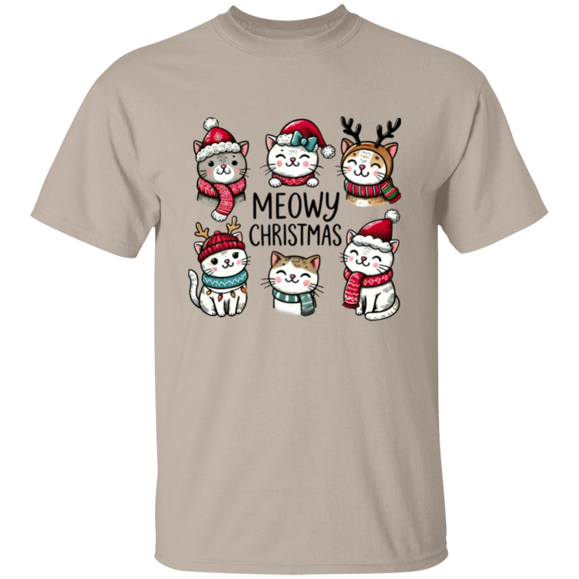 Meowy Christmas Cat T-Shirt & Sweatshirt – Purr-fect Holiday Gift