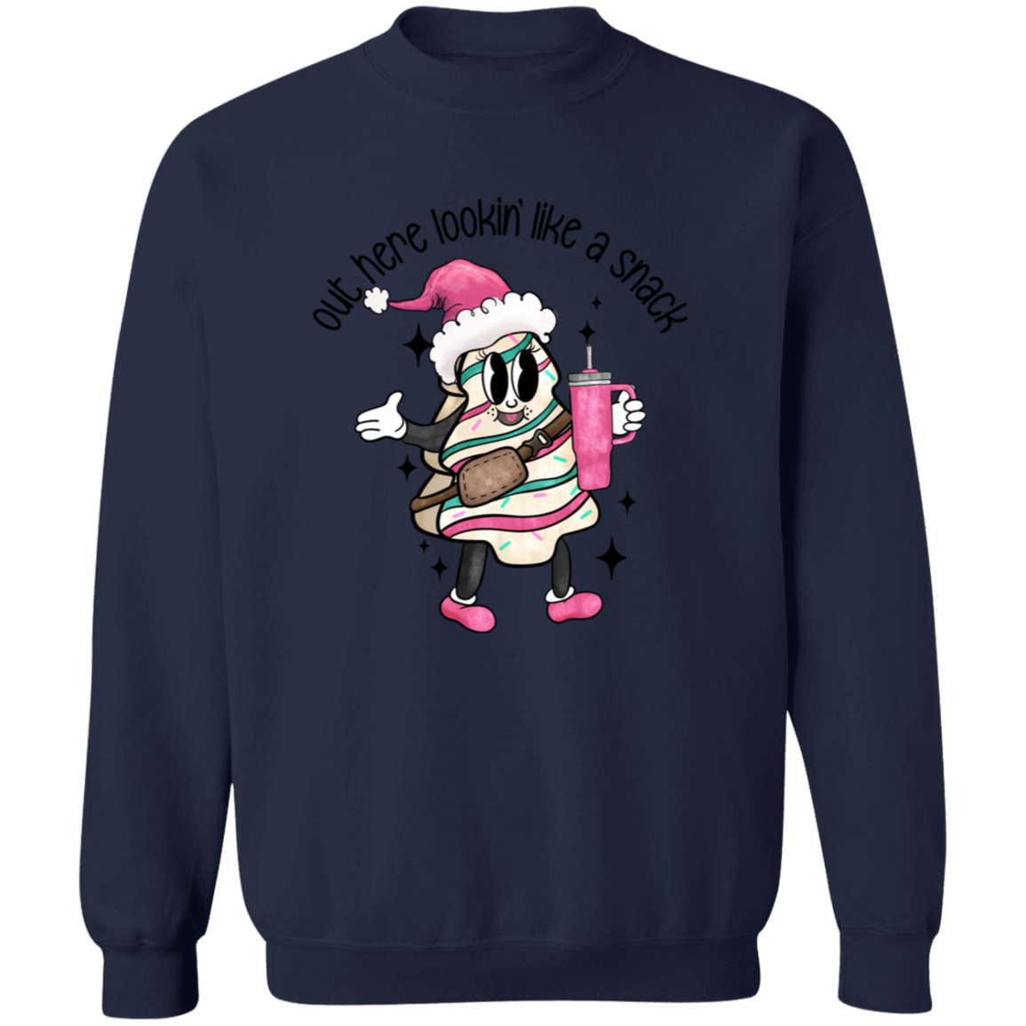 Out Here Lookin' Like A Snack Sweatshirt - Boojee Christmas Tree Cake Sweater
