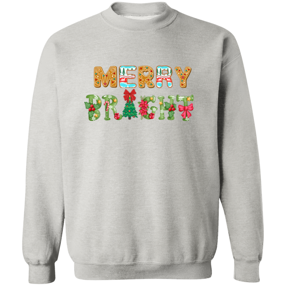 Merry Bright | Christmas Crewneck Pullover Sweatshirt