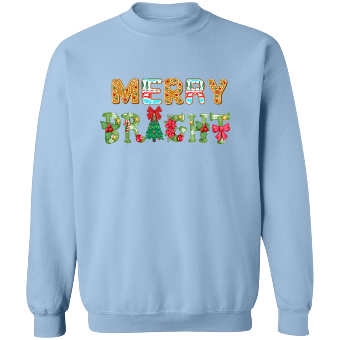 Merry Bright | Christmas Crewneck Pullover Sweatshirt