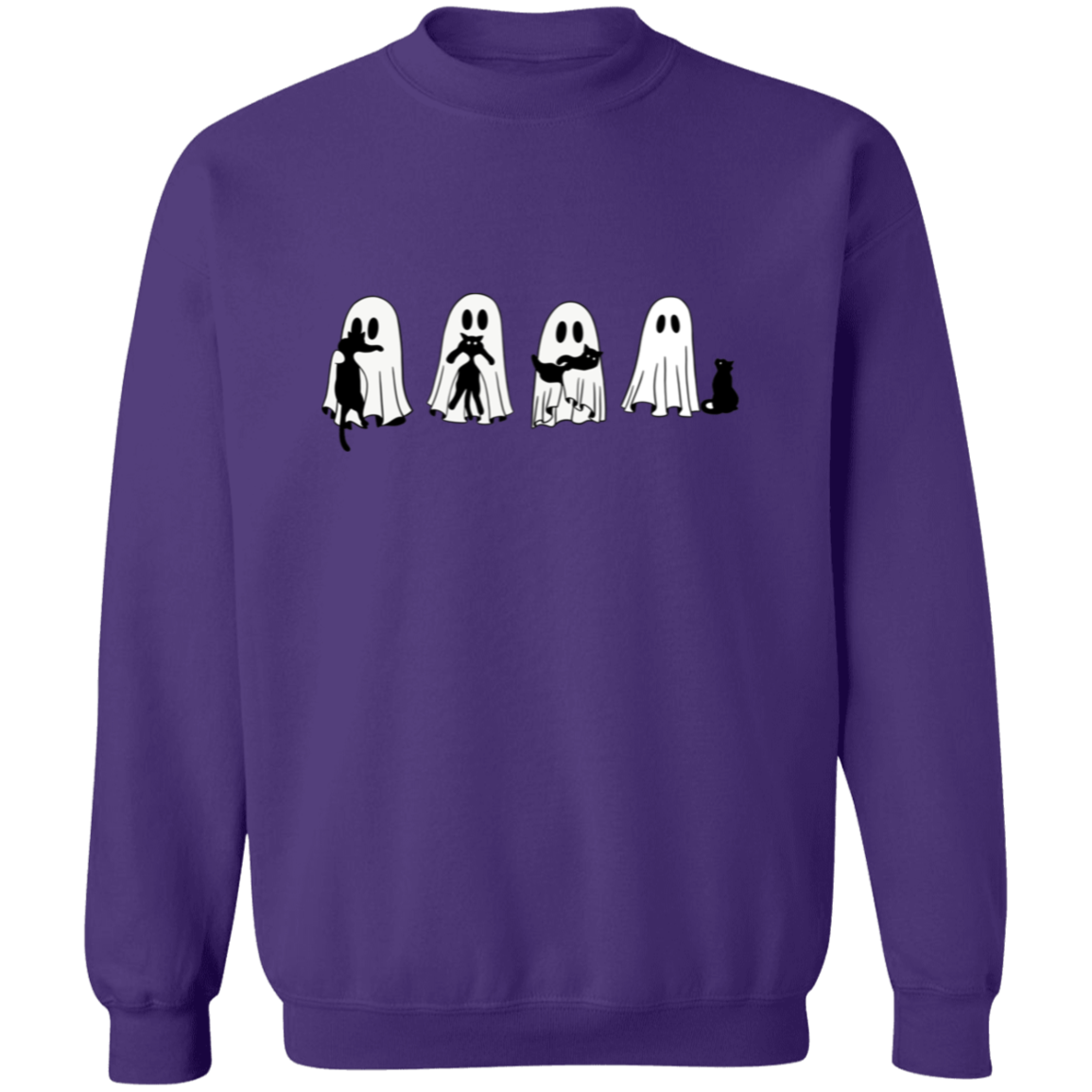 Halloween Ghosts & Cats G180 Crewneck Pullover Sweatshirt