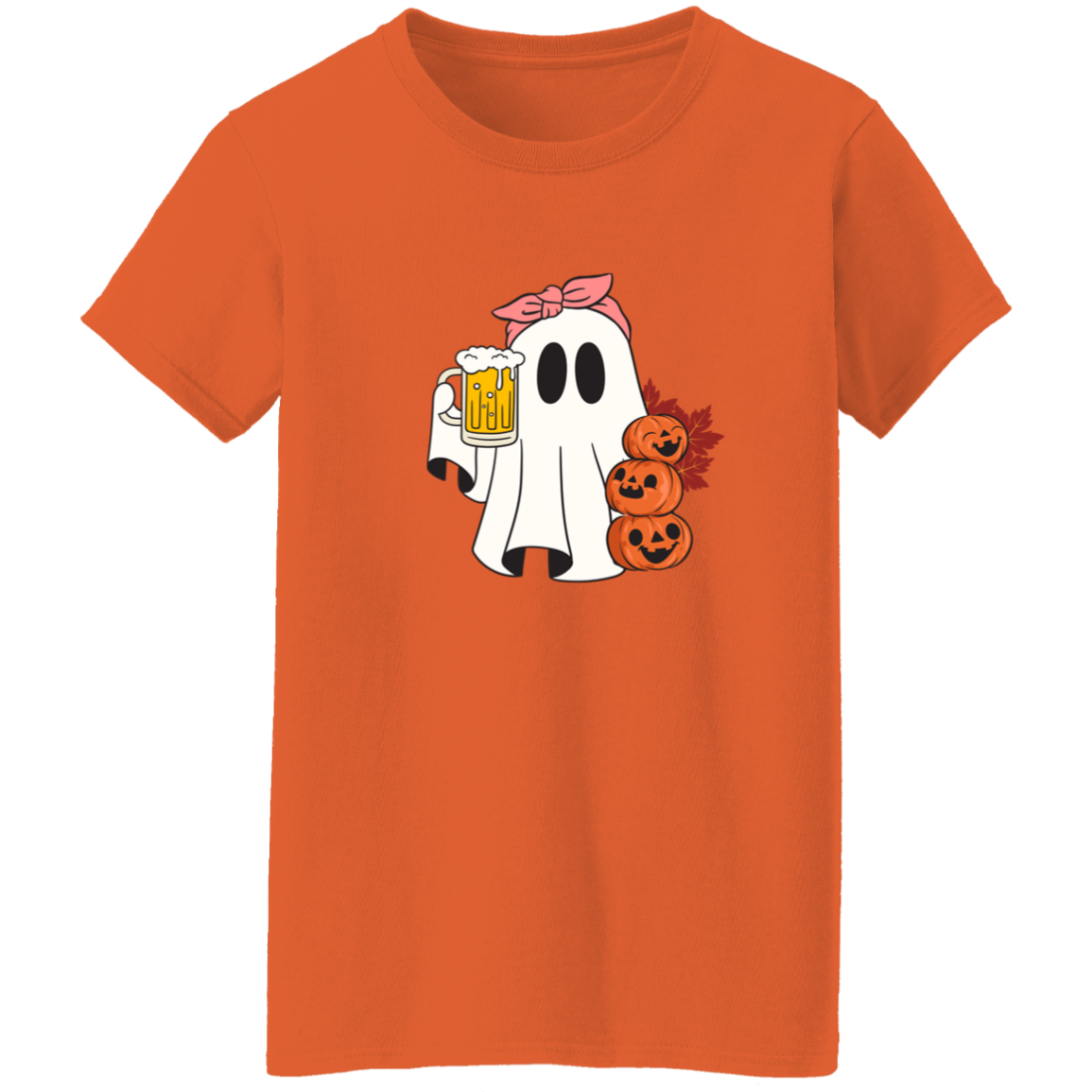 Spooky Beer Ghost Ladies T-Shirt | Cute Halloween Ghost