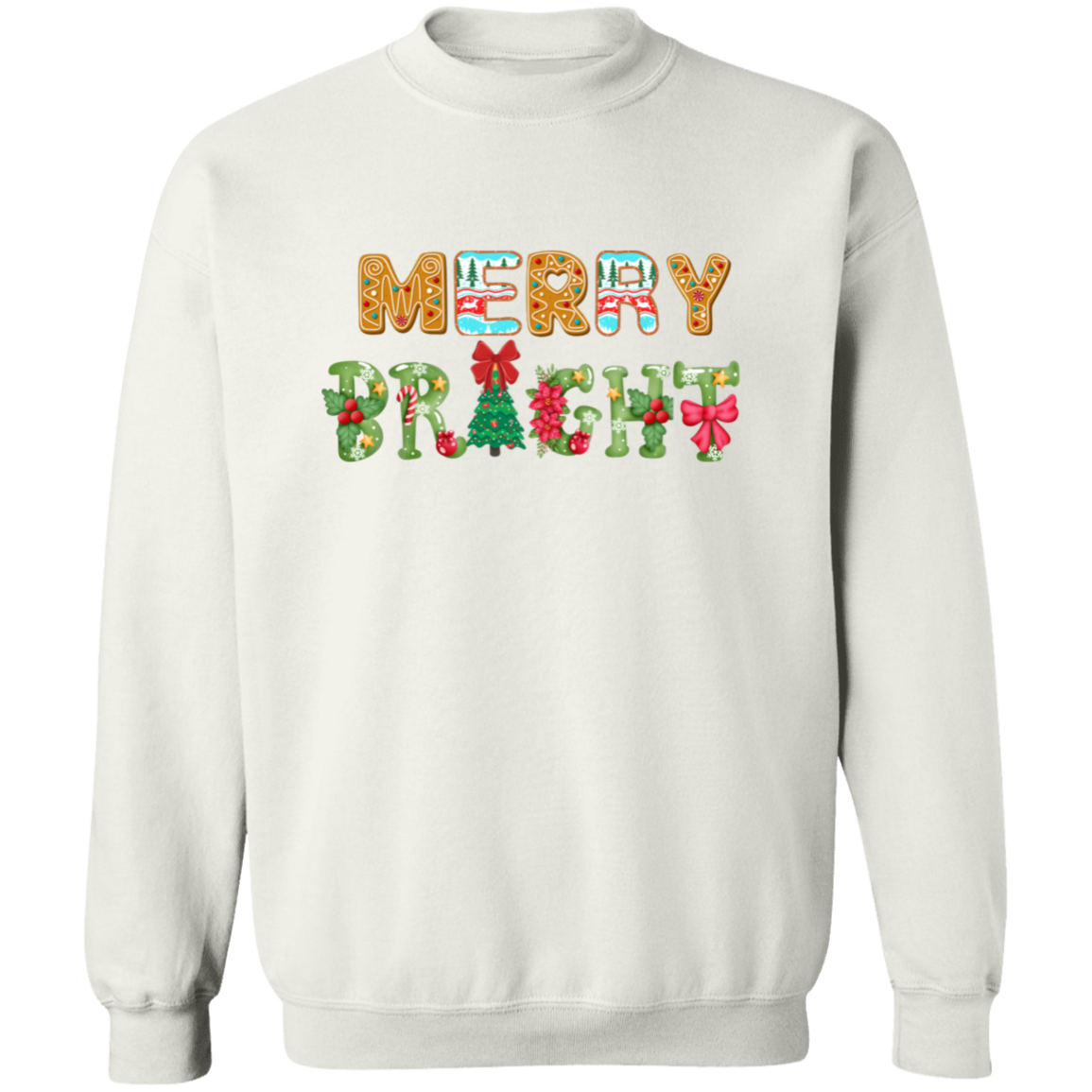 Merry Bright | Christmas Crewneck Pullover Sweatshirt
