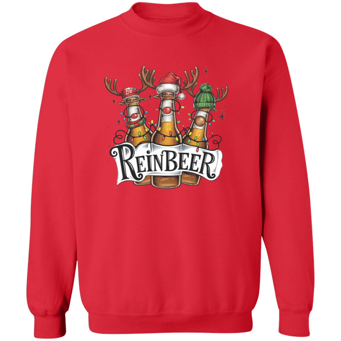 Christmas Reinbeer T-Shirt & Sweatshirt - Funny Holiday Apparel for Beer Lovers