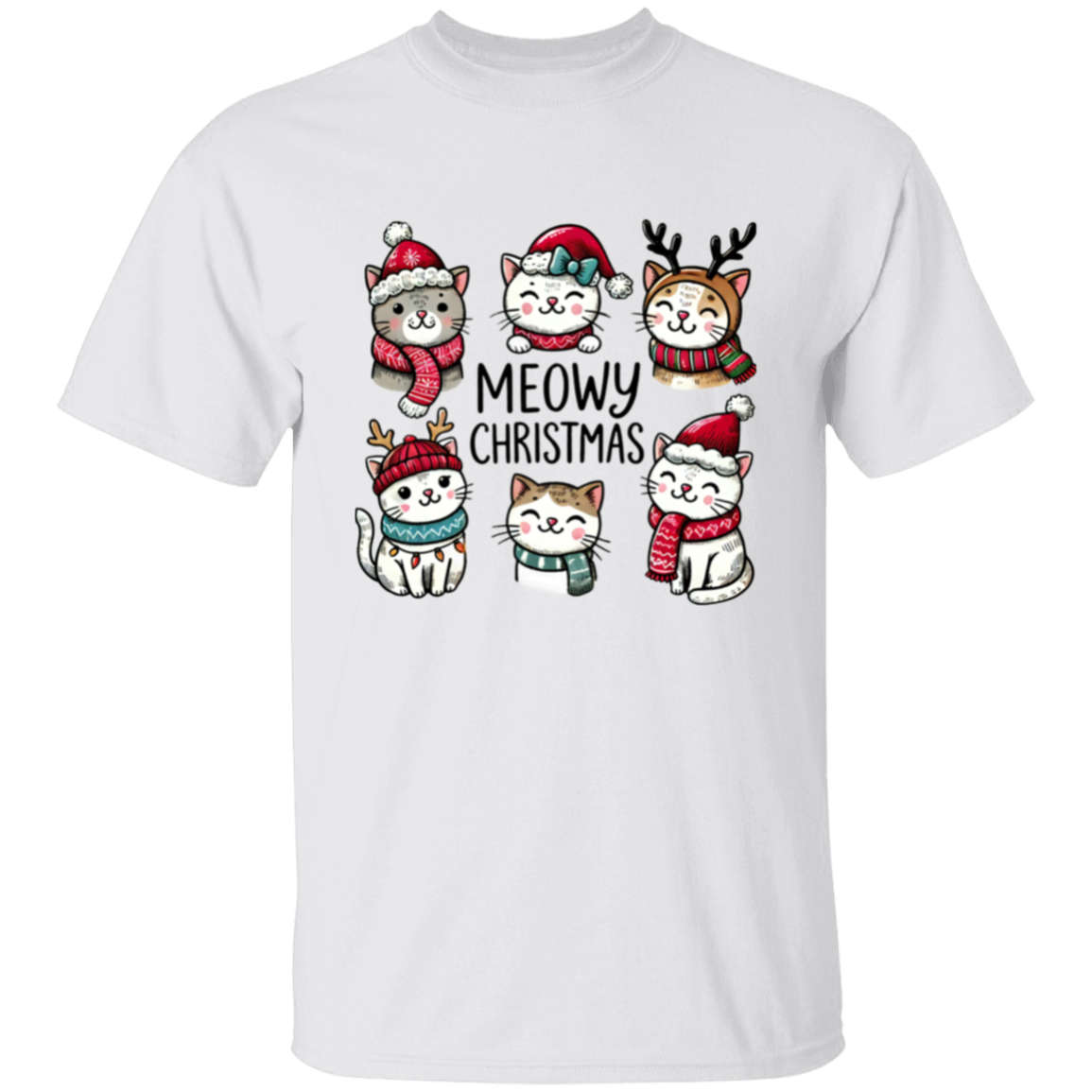 Meowy Christmas Cat T-Shirt & Sweatshirt – Purr-fect Holiday Gift