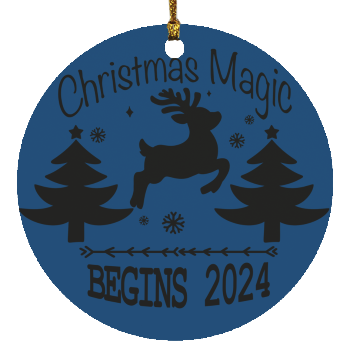 Christmas Magic Begins Circle Ornament