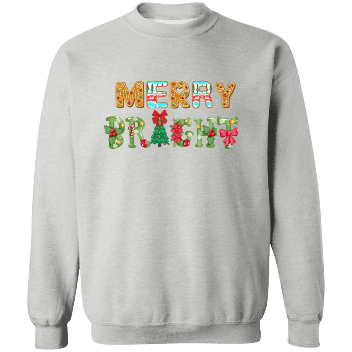 Merry Bright | Christmas Crewneck Pullover Sweatshirt