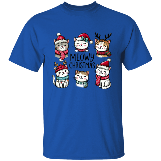 Meowy Christmas Cat T-Shirt & Sweatshirt – Purr-fect Holiday Gift