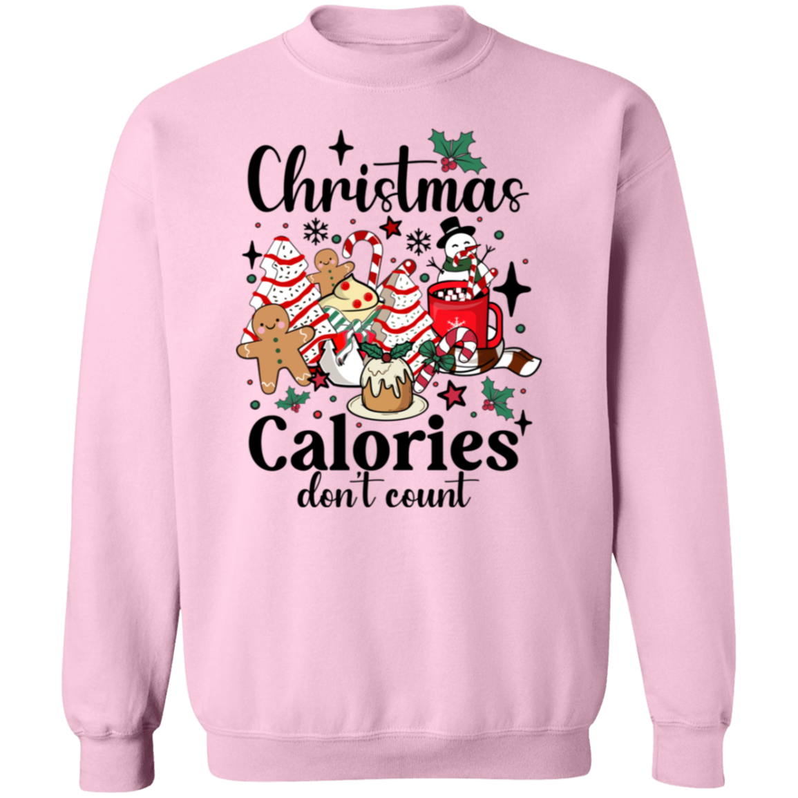 "Christmas Calories Don’t Count" Funny Retro T-Shirt & Sweatshirt – Holiday Coffee Lovers Apparel