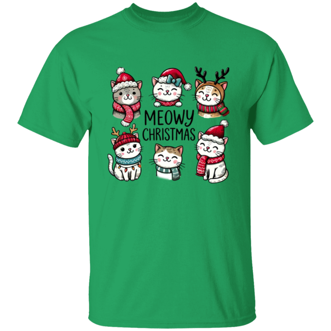 Meowy Christmas Cat T-Shirt & Sweatshirt – Purr-fect Holiday Gift