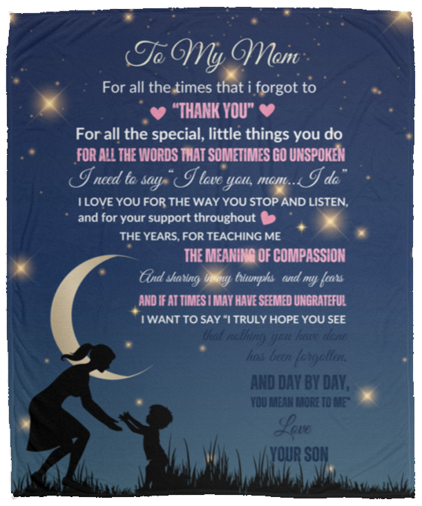 From Son to Mom Cozy Blanket | Gift for Mom