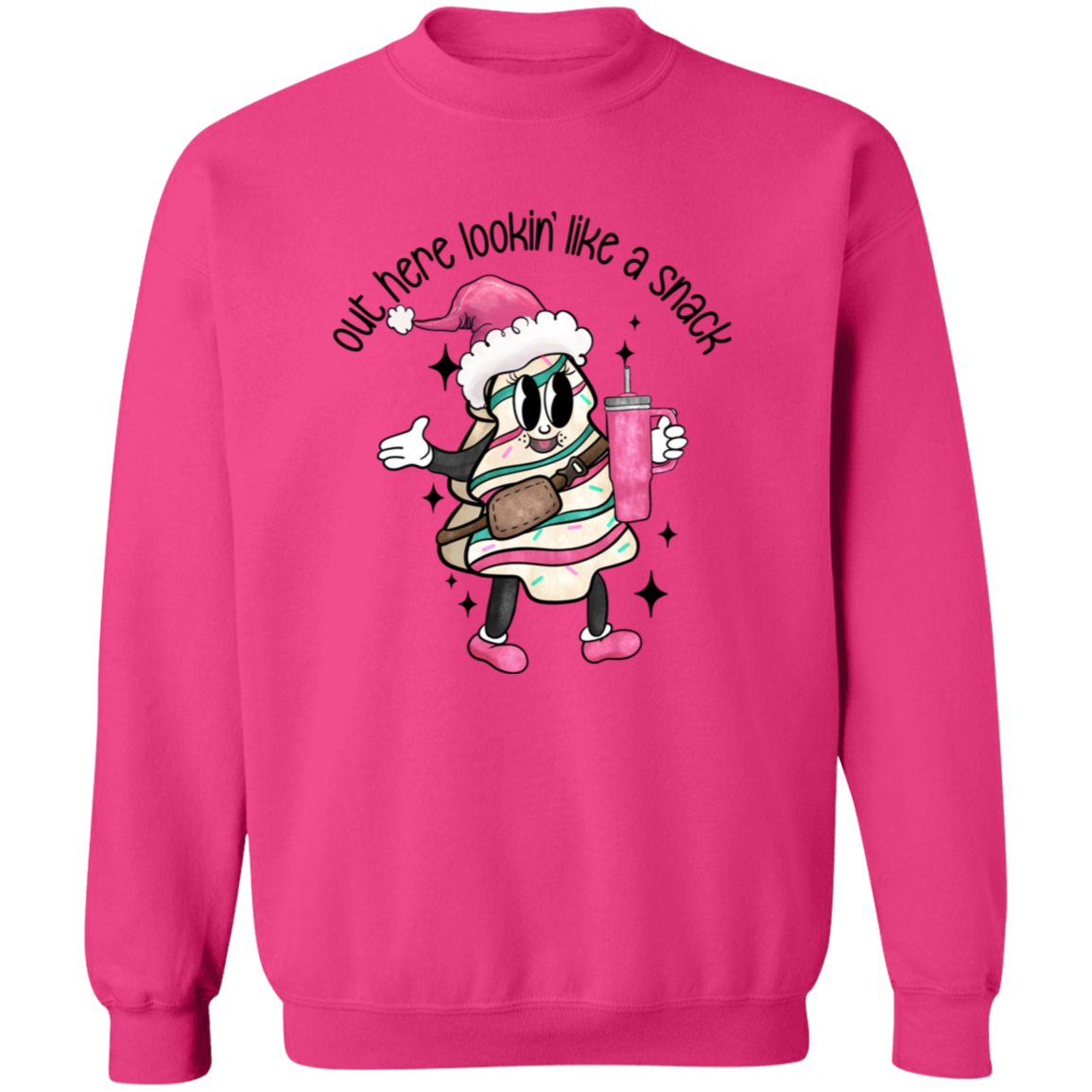 Out Here Lookin' Like A Snack Sweatshirt - Boojee Christmas Tree Cake Sweater