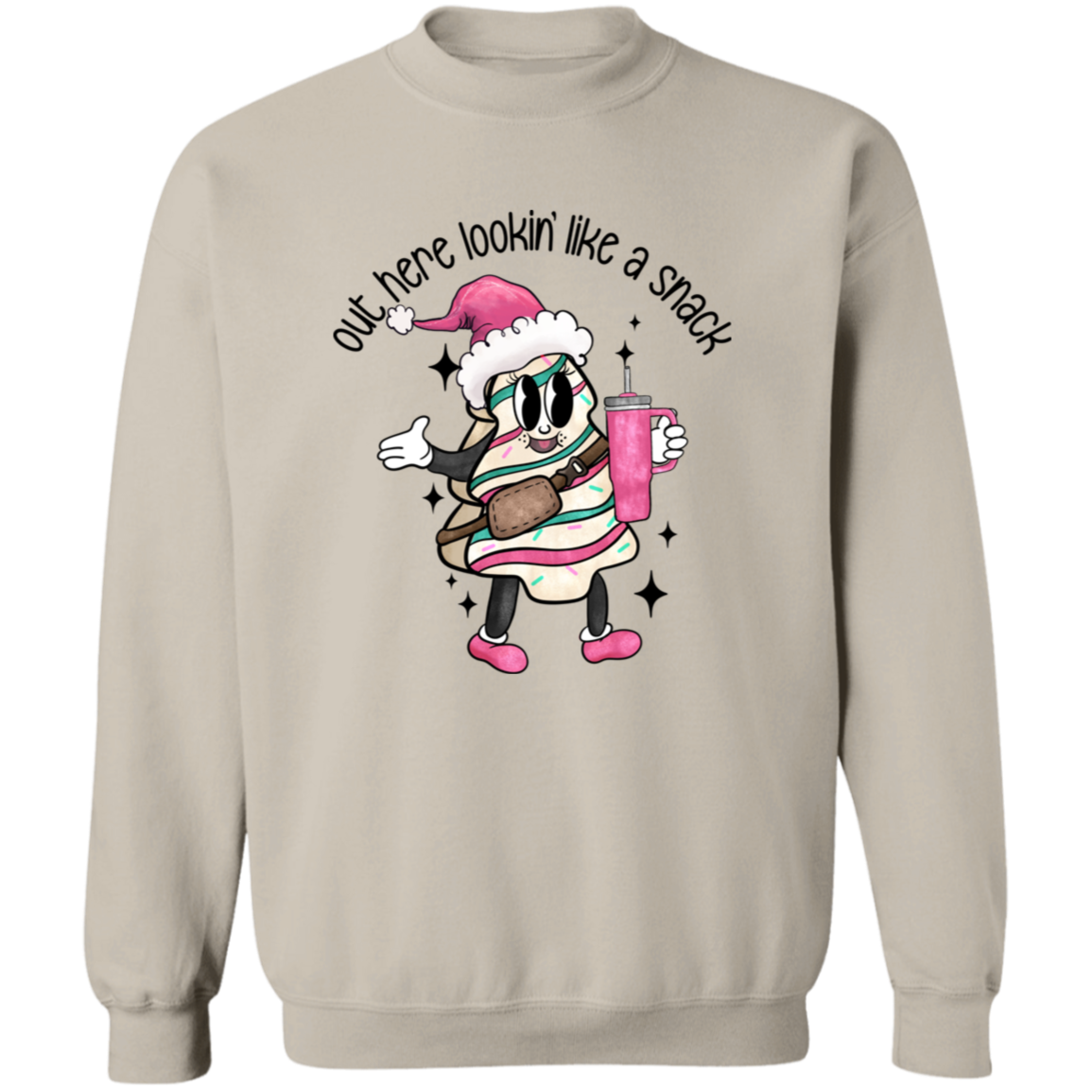 Out Here Lookin' Like A Snack Sweatshirt - Boojee Christmas Tree Cake Sweater