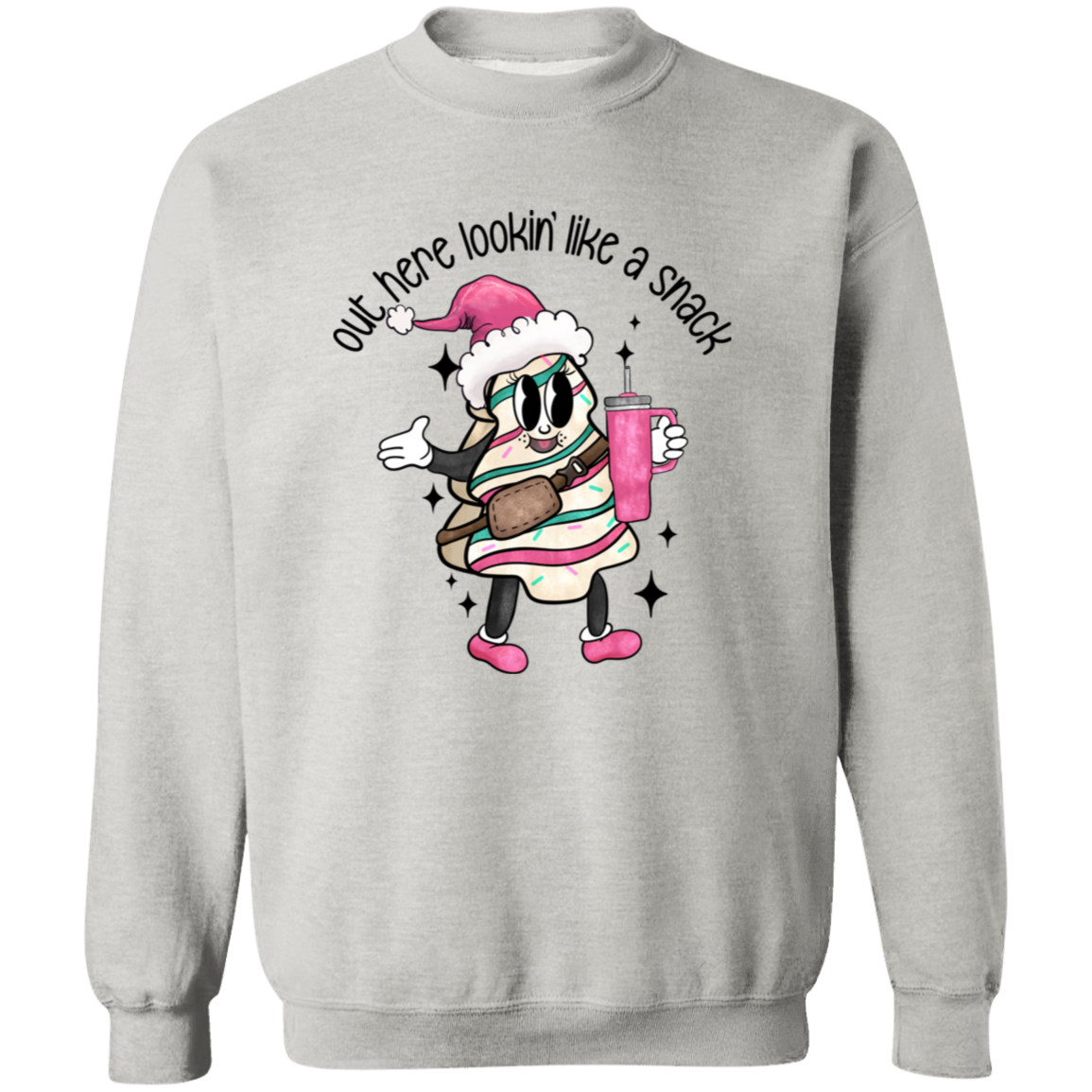 Out Here Lookin' Like A Snack Sweatshirt - Boojee Christmas Tree Cake Sweater