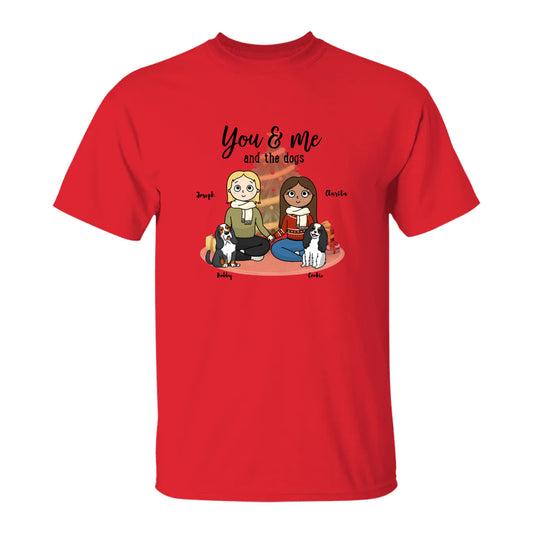 You & Me & The Dogs Christmas Personalized T-Shirt