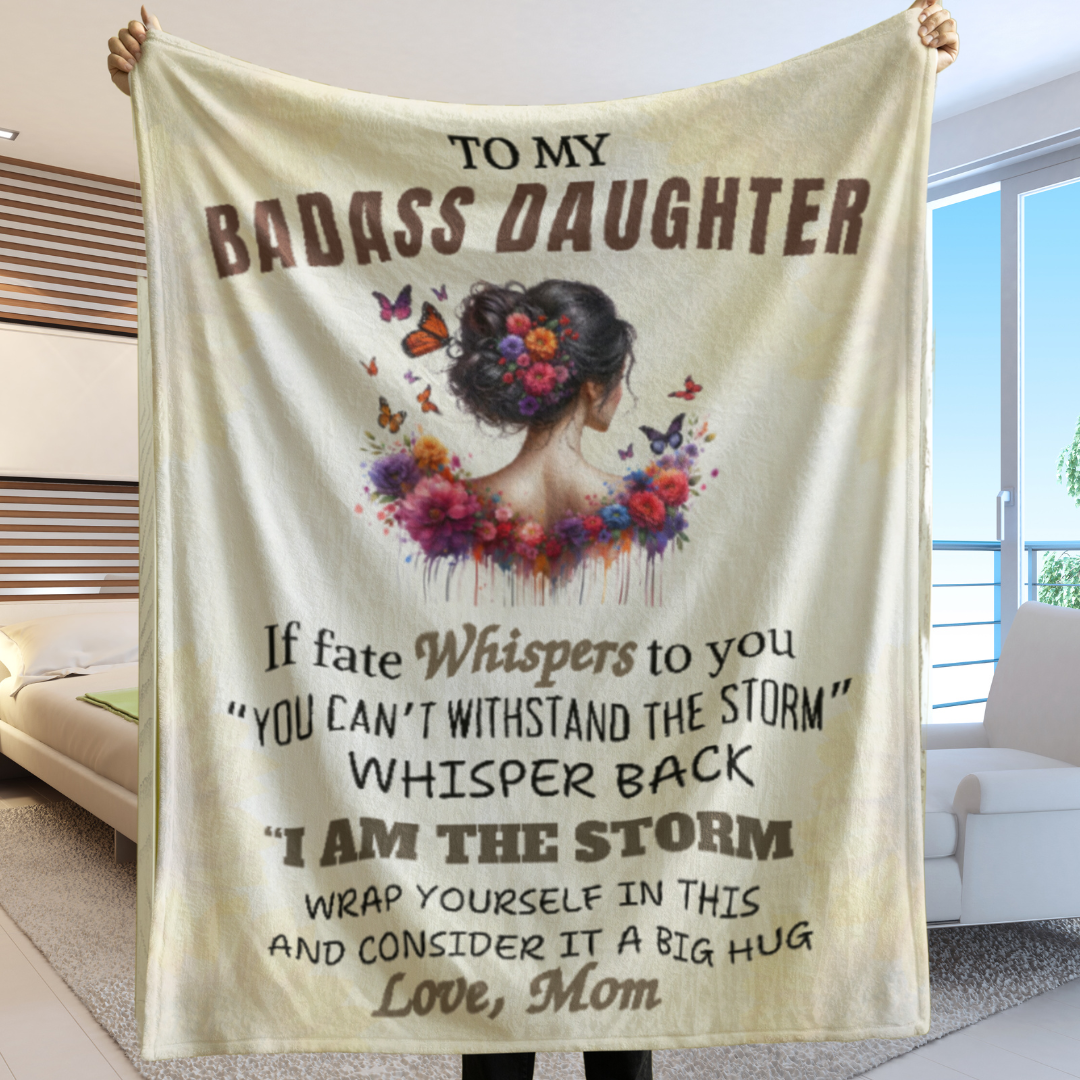 To My Badass Daughter Blanket | Gift For Daughter