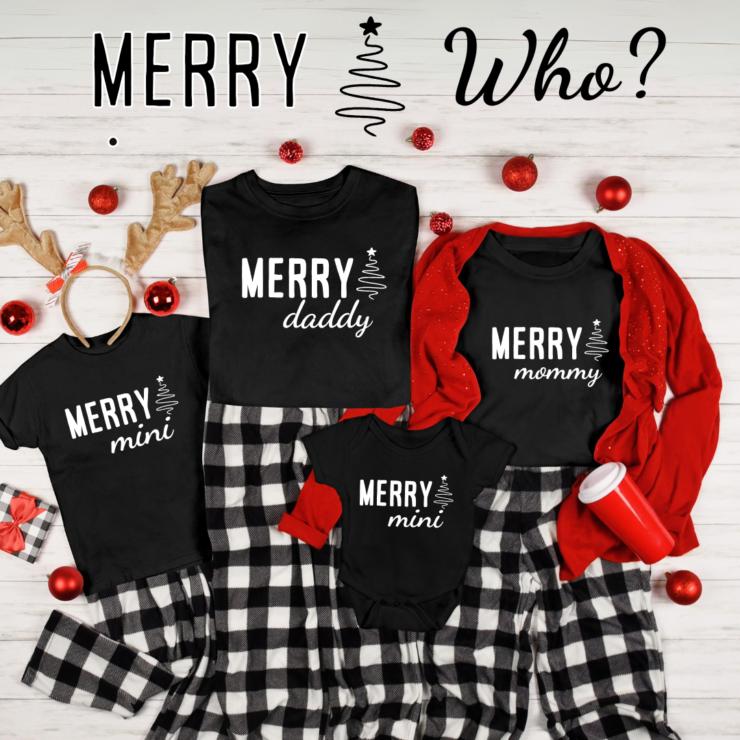 Personalized Merry T- Shirt and Sweatshirt For Family | Christmas Matching Family Pajamas
