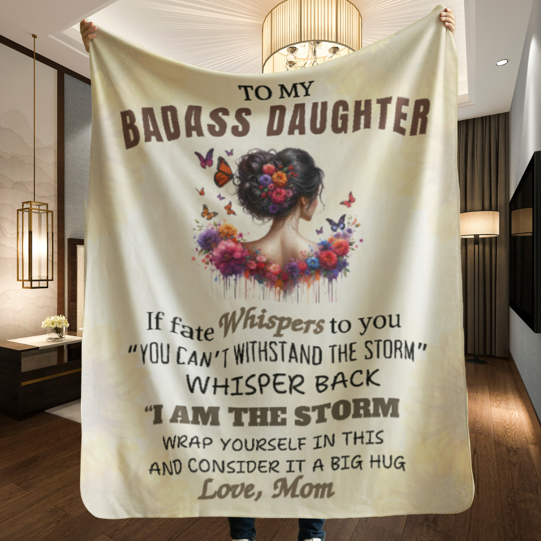 To My Badass Daughter Blanket | Gift For Daughter