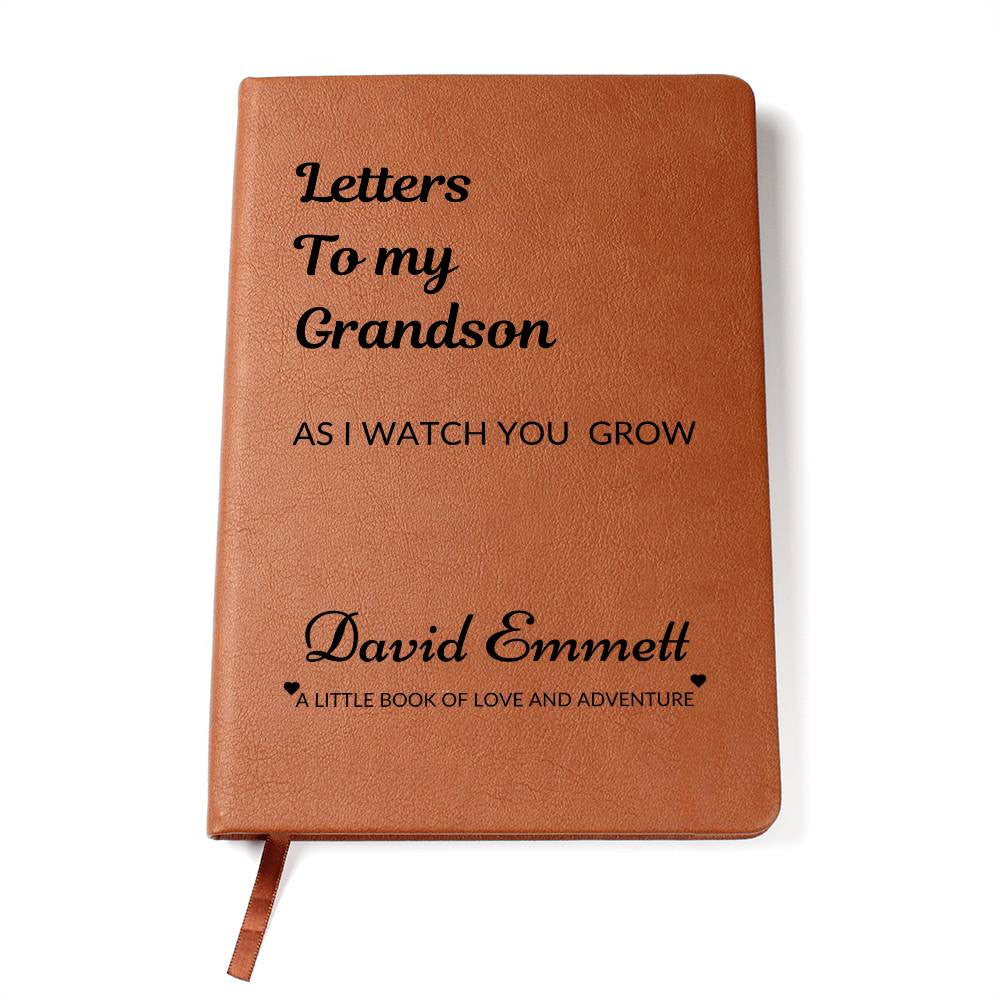 "Letters to My Grandson" Personalized Vegan Leather Graphic Journal – A Sentimental Gift
